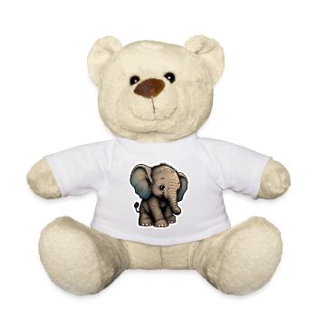 Mignon bébé éléphant - Nounours - blanc - Devant