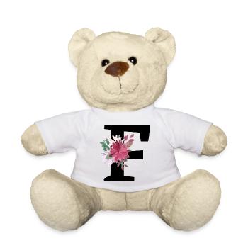 Buchstabe f blumig - Teddy - Weiß - Vorne