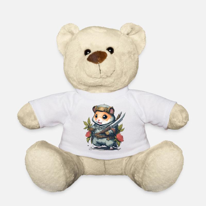Ninja-Hamster-Kampfmeister. Hamster im Kampfmodus - Teddy - Weiß