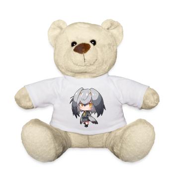 Cute shoebill anime girl - Teddy Bear - white - Front