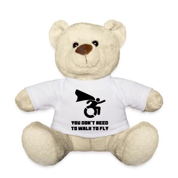 You don't have to walk to fly # - Teddy Bear - white - Front