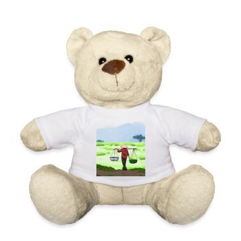 Vietnam Viet Bauern Reisfeld Flagge I Geschenk - Teddy - Weiß - Vorne