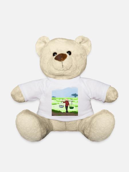 Vietnam Viet Farmers Rice Field Flag I Cadeau - Nounours - blanc