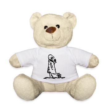 Fille à la fleur - Nounours - blanc - Devant