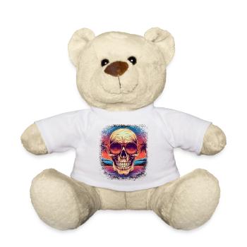 scary board dirty skull anatomy bones happy - Teddy - Weiß - Vorne