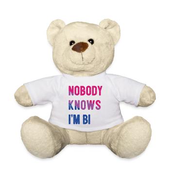 Mois de la fierté LGBT - Personne ne sait que je suis bi - Nounours - blanc - Devant