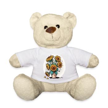 Sunflowers in Bloom - Teddy Bear - white - Front