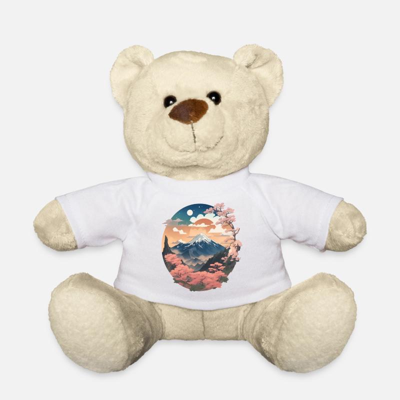 Japanese mountain landscape - Teddy Bear - white