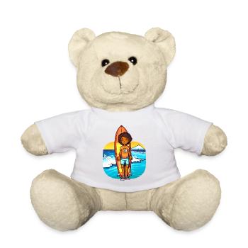 Surfer enfants afro-américains - Nounours - blanc - Devant