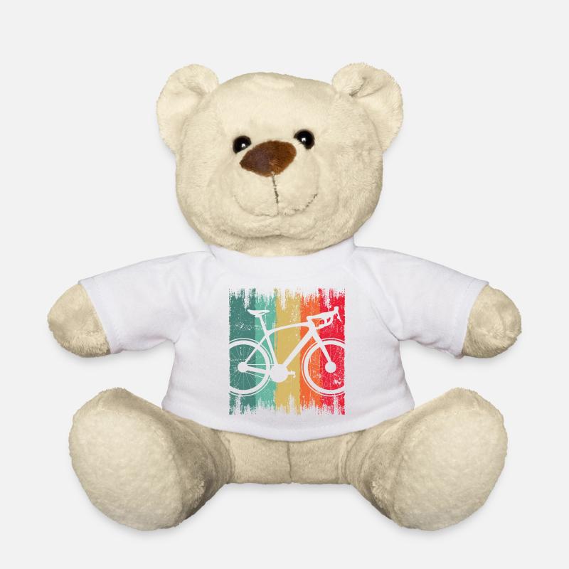 Regenbogen Graffiti Fahrrad Silhouette - Teddy - Weiß