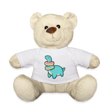 hugadino Dino mit Donuts, süßer Dinosaurier - Teddy - Weiß - Vorne