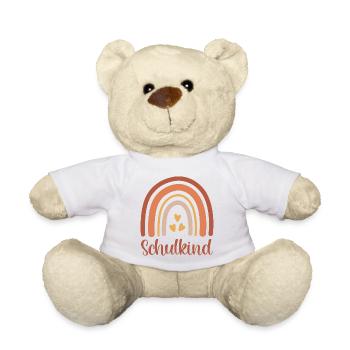 Schulkind Regenbogen Schulanfang Einschulung 2026 - Teddy - Weiß - Vorne
