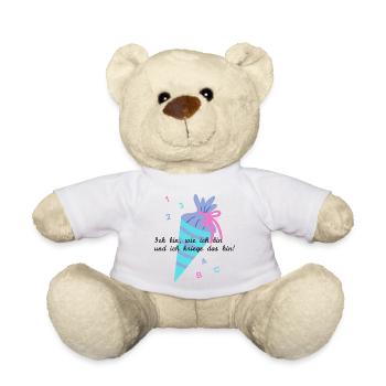 Ich bin, wie ich bin... pink / türkis - Teddy - Weiß - Vorne