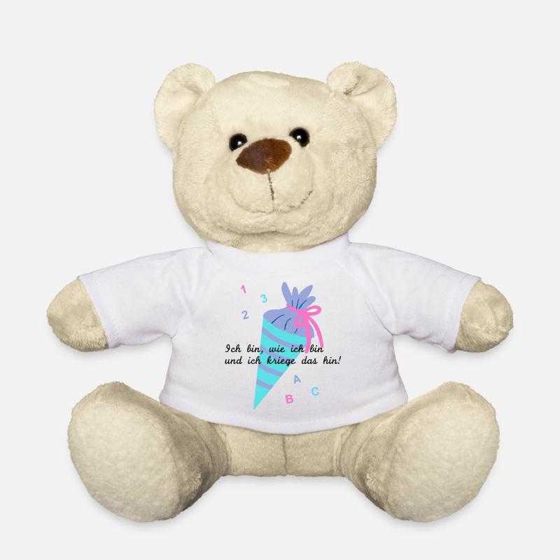 Ich bin, wie ich bin... pink / türkis - Teddy - Weiß