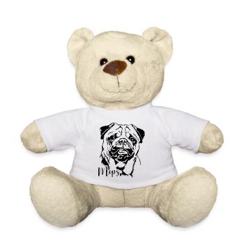 Mops Portrait Hund Hunde Wilsigns - Teddy - Weiß - Vorne