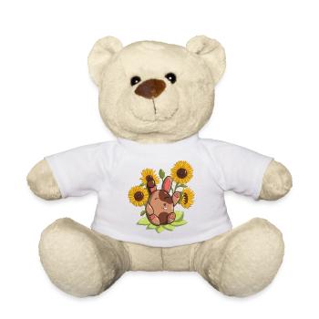 Lapin et tournesol - Nounours - blanc - Devant