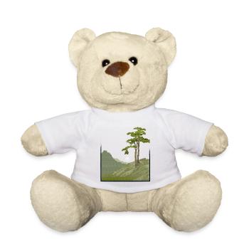 Baum auf Hügel mit Leinwandstruktur, public domain - Teddy - Weiß - Vorne