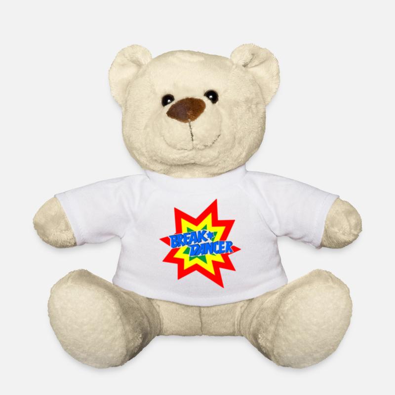 Lively breakdancer motif design - Teddy Bear - white