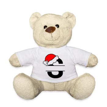 Alphabet Noël Lettre S a personnaliser - Nounours - blanc - Devant