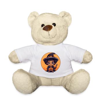 Cute Witch Child Halloween Design - Teddy Bear - white - Front