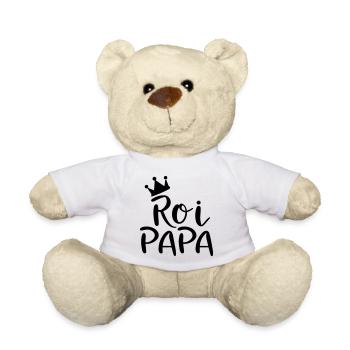 Cadeau Drôle : 'Roi Papa' Design Unique - Nounours - blanc - Devant