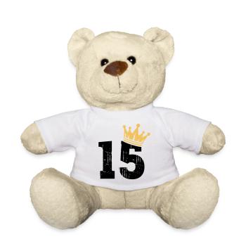 15 Krone 15. Geburtstag 15 Jahre - Teddy - Weiß - Vorne