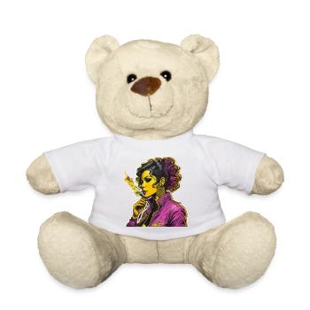 Woman Smoking - Teddy Bear - white - Front