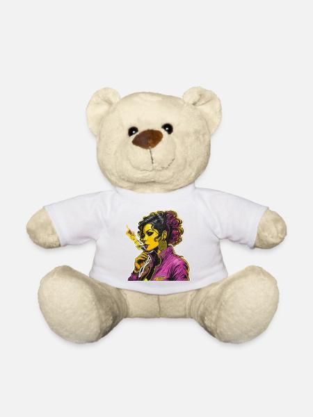Rauchende Frau - Teddy - Weiß