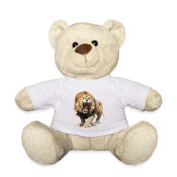 lion, tête de lion, fort, sauvage, fierté, courageux, royal, - Nounours - blanc - Devant