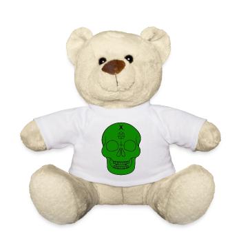 Green skull with occult symbols - Teddy Bear - white - Front