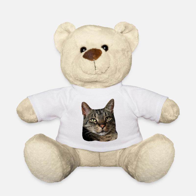 Katze Tigerkatze lustiges Katzenshirt Geschenk - Teddy - Weiß