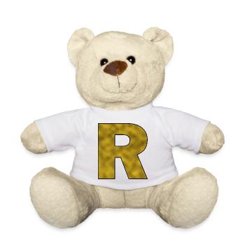 Lettre R Or - Nounours - blanc - Devant