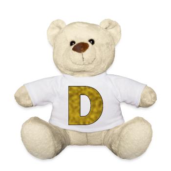 Lettre D Or - Nounours - blanc - Devant