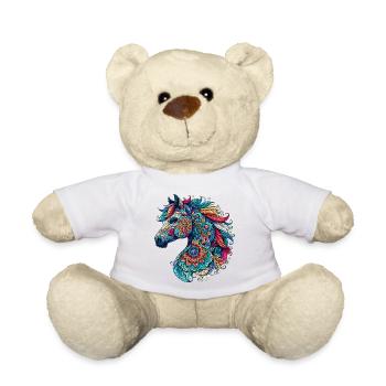 Pferd mit Mandalas verziert - Teddy - Weiß - Vorne