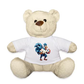 Rugby France Coq Ballon De Rugby Joueur Fan De Sport - Nounours - blanc - Devant