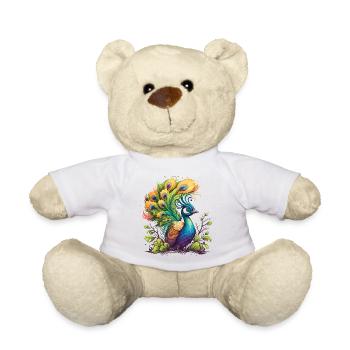 Proud Peacock - Teddy Bear - white - Front