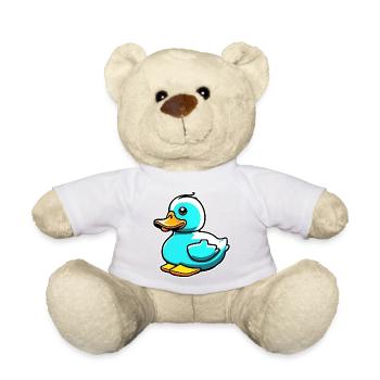 Gummiente / Badeente / Wasser / Badewanne - Teddy - Weiß - Vorne