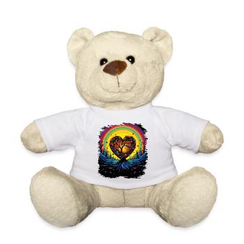 humor peace sign child statement birthday love - Teddy - Weiß - Vorne