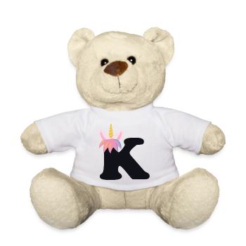 Licorne lettre arc-en-ciel Style « K » | Être unique - Nounours - blanc - Devant