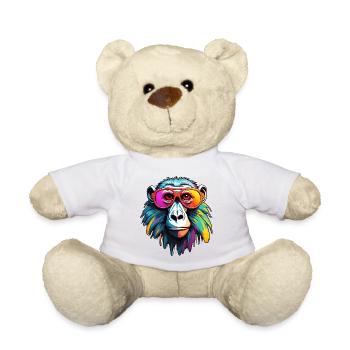 Affe / Tier / Zoo / Babian / Wild / Comic - Teddy - Weiß - Vorne