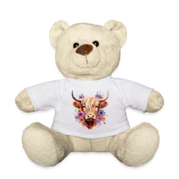Niedliche schottische Hochlandkuh | Schottische Kuh - Teddy - Weiß - Vorne