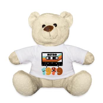 1979 Retro Music Tape Cassette - Teddy Bear - white - Front