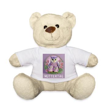 Muttertag Eulenfamilie - Teddy - Weiß - Vorne