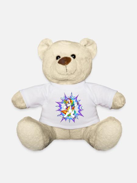Dab Dubbing Unicorn Unicorn Rainbow - Teddy Bear - white