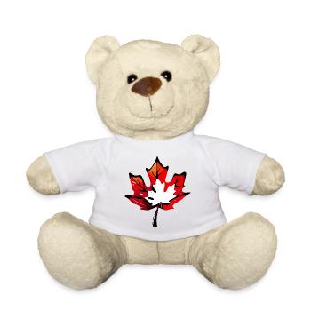 Maple Leaf / Autumn / Foliage / Forest / Nature - Teddy Bear - white - Front