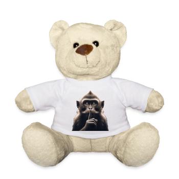 A Silent Monkey - Teddy Bear - white - Front