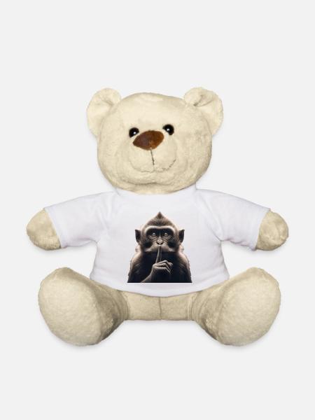 Ein schweigender Affe - Teddy - Weiß