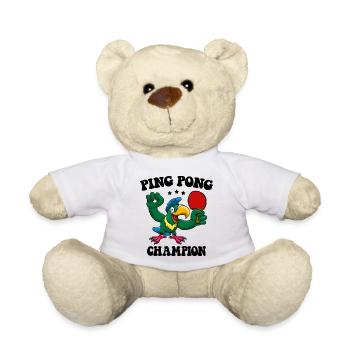 Ping Pong Champion Design Table Tennis and - Teddy Bear - white - Front