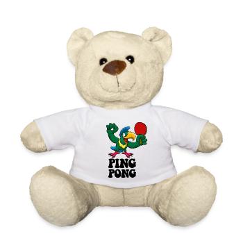Ping Pong Champion Design Table Tennis und - Teddy - Weiß - Vorne