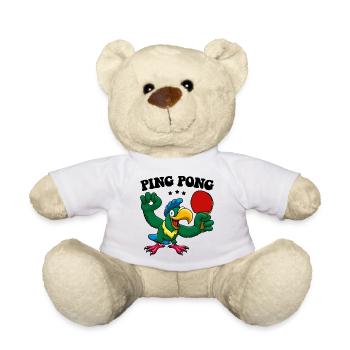Ping Pong Champion Design Table Tennis and - Teddy Bear - white - Front